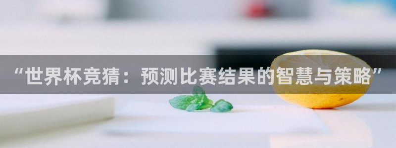 世界杯2026赛程:“世界杯竞猜:预测比赛结果的智慧与策略”